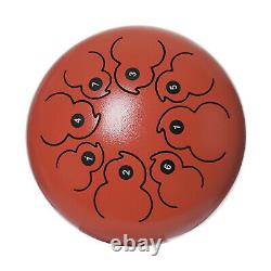 1pc 8 Steel Tongue Drum Handpan and Travel Bag Cleaning Cloth Gift Orange