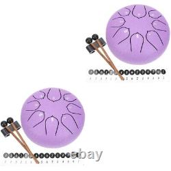 2 Count Steel Tongue Drum Professional Musical Instrument Percussion