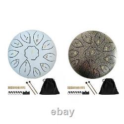 2 Pack Steel Tongue Drum Handpan with Mallets Percussion Instrument for Yoga