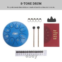 2 Sets Creative 8-tone Tongue Drum Fashionable 6in Ethereal Drum Set (Blue)
