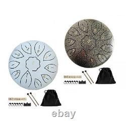 2x 6inch Steel Tongue Drum Handpan Mini Hand Drum with Mallets for Camping