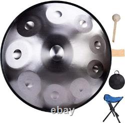 432Hz D Minor 10 Notes Handpan Steel Tongue Drum Massive Percussion Hand Drum