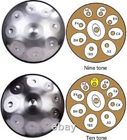 432Hz D Minor 10 Notes Handpan Steel Tongue Drum Massive Percussion Hand Drum