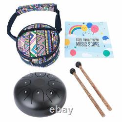 5.5'' Steel Tongue Drum 8 Notes Percussion Instrument Hand Tankdrum Mallets Drum