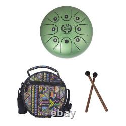 5.5inch Tongue Drum Hand Drum with Drumstick Padded Bag for Drum Lovers Green
