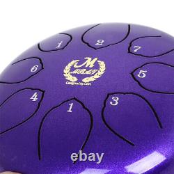 6Inch Lotus Tongue Drum Best Sound with Drumsticks & Carrying Bag Purple