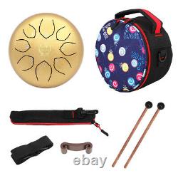 6Inch Lotus Tongue Drum Handpan Drum with Mallets & Carrying Bag Golden