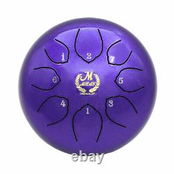 6Inch Lotus Tongue Drum Percussion Instrument Handpan Drum Best Sound Purple