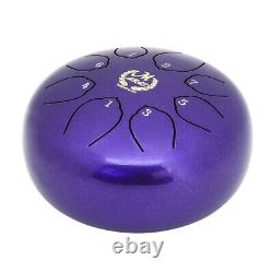 6Inch Lotus Tongue Drum Percussion Instrument with Drumsticks & Bag Purple