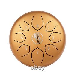6 Inch Steel Tongue Drum Handpan Drum 8 Notes C with Mallets Drum Bag S3W9