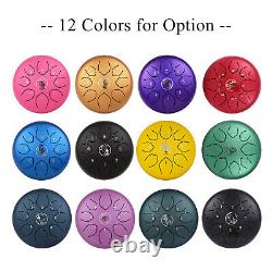 6 Inch Steel Tongue Drum Handpan Drum 8 Notes Hand Drum for Yoga Meditation O3P0