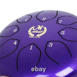 6 Lotus Steel Tongue Drum Handpan Drum Best Sound with & Carrying Bag Purple