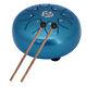 6 Lotus Tongue Drum Percussion Instrument with Mallets & Carrying Bag Blue