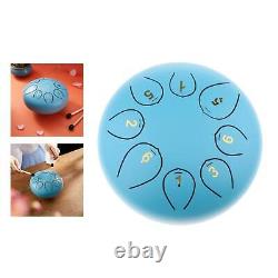 6 Steel Tongue Drum Handpan Hand Pan Drum with Accessory Great Gift blue