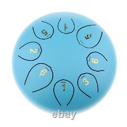 6 Steel Tongue Drum Handpan Hand Pan Drum with Accessory Great Gift blue