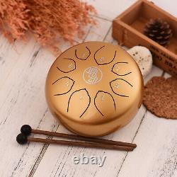 6 inch 8 Notes Steel Tongue Drum Percussion Musical Instrument Handpan I4M9