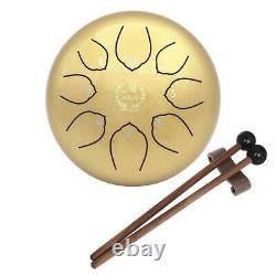 6inch Lotus Steel Tongue Drum Best Sound Therapy with Mallets Golden