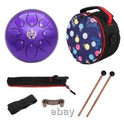 6inch Lotus Steel Tongue Drum Best Sound Therapy with Mallets Purple