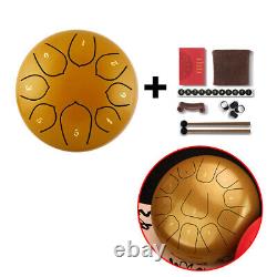 6inch Steel Tongue Drum C-Key Handpan Drum Yoga Meditation Great Gift Golden