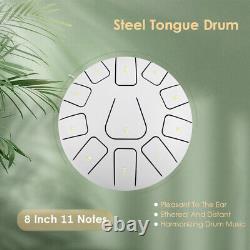 8 Inch Steel Tongue Drum 11 Notes Handpan Drum with Drum Mallet Finger F9V0