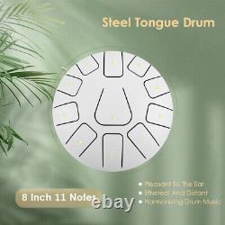 8 Inch Steel Tongue Drum 11 Notes Handpan Drum with Drum Mallet Finger N6O8
