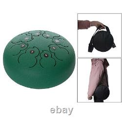 8 Inch Steel Tongue Drum with Storage Bag Music Book Gift for Boys Girls Green