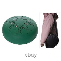 8 Notes Steel Tongue Drum Hand Pan and Music Book Gift for Boys Girls Green