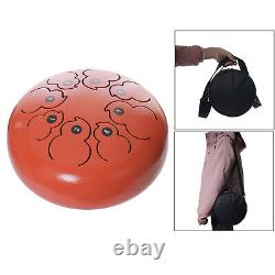 8 Notes Steel Tongue Drum Hand Pan with Carry Bag Cleaning Cloth Gift Orange