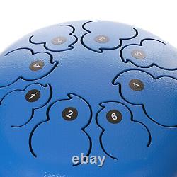 8 Steel Tongue Drum Handpan C Key with Music Book Notes Stickers Gift Blue