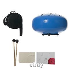 8 Steel Tongue Drum & Travel Bag Notes Stickers Gift for Beginner Pro Blue