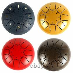 8-Tone Steel Tongue Drum 6 Tongue C Key Hand Pan Mallets Carry Bag Accessory