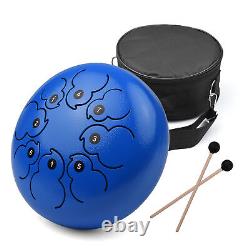 8-inch 8-Tone Steel Tongue Drum F Percussion Instrument Hand Pan Drum J3M6