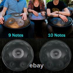9 Notes / 10 Notes Black Hand Drum HandPan Handmade Percussion Tongue Drum Bag