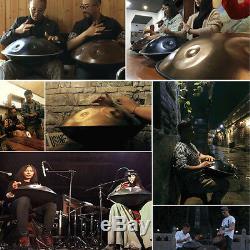 9 Notes Steel Tongue Hand Tank Drum Handpan Carbon Percussion Concert Music +Bag