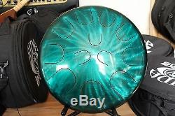 Ajna 16 23 Tone Aqua Halo Double Sided Steel Tongue Drum + Case USA Made
