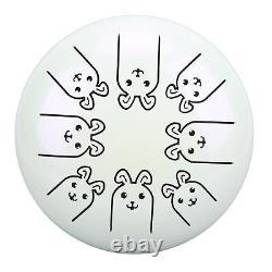 Alloy Steel Tongue Drum 8 Note 5.5in Chakra Tank Ethereal Handpan White