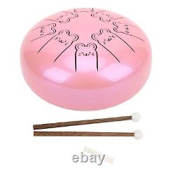 Alloy Steel Tongue Drum 8 Notes 5.5in Chakra Tank Ethereal Pink 12 GFL