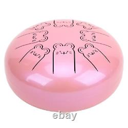 Alloy Steel Tongue Drum 8 Notes 5.5in Chakra Tank Ethereal Pink 12 GFL