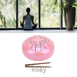 Alloy Steel Tongue Drum 8 Notes 5.5in Chakra Tank Ethereal Pink 12 GFL