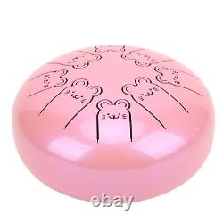 Alloy Steel Tongue Drum 8 Notes 5.5in Chakra Tank Ethereal Pink 12 GFL