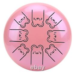 Alloy Steel Tongue Drum 8 Notes 5.5in Chakra Tank Ethereal Pink 12 GFL