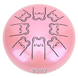 Alloy Steel Tongue Drum 8 Notes 5.5in Chakra Tank Ethereal Pink 12 GFL