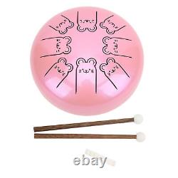 Alloy Steel Tongue Drum 8 Notes 5.5in Chakra Tank Ethereal Pink 12 GFL