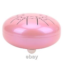 Alloy Steel Tongue Drum 8 Notes 5.5in Chakra Tank Ethereal Pink 12 GFL