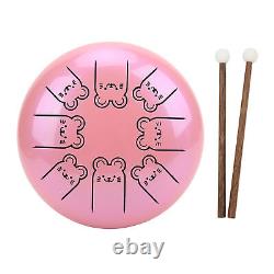 Alloy Steel Tongue Drum 8 Notes 5.5in Chakra Tank Ethereal Pink 12 GFL