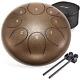 Asmuse Steel Tongue Drum 10 Inch Percussion Instrument Pan Drum 8 Notes Tank and