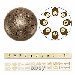 Asmuse Steel Tongue Drum 8 Notes 10 Inch Pan Drum Percussion Steel Drum Instr