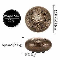 Asmuse Steel Tongue Drum 8 Notes 10 Inch Pan Drum Percussion Steel Drum Instr