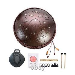 BQKOZFIN 14 Inch Steel Tongue Drum 15 Notes Hand Drum Percussion Instrument T