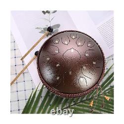 BQKOZFIN 14 Inch Steel Tongue Drum 15 Notes Hand Drum Percussion Instrument T